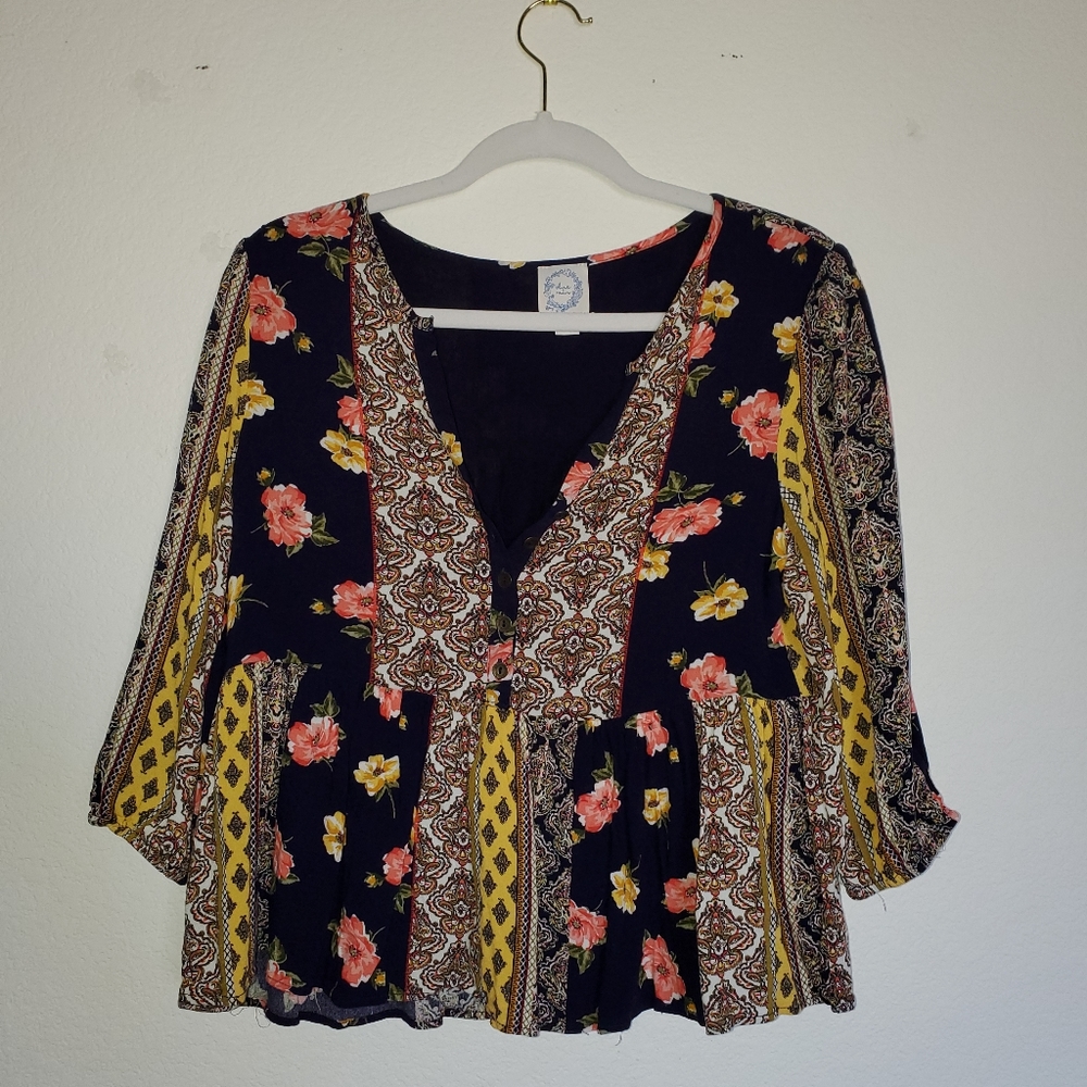 Blue Rain Blouse size S multicolor